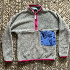 Women's Patagonia re-tool half zip pullover Gray Pink and Blue size small